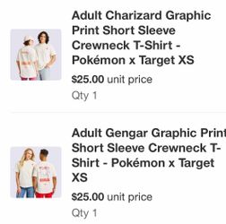 Pokémon x target charizard gengar shirt XS