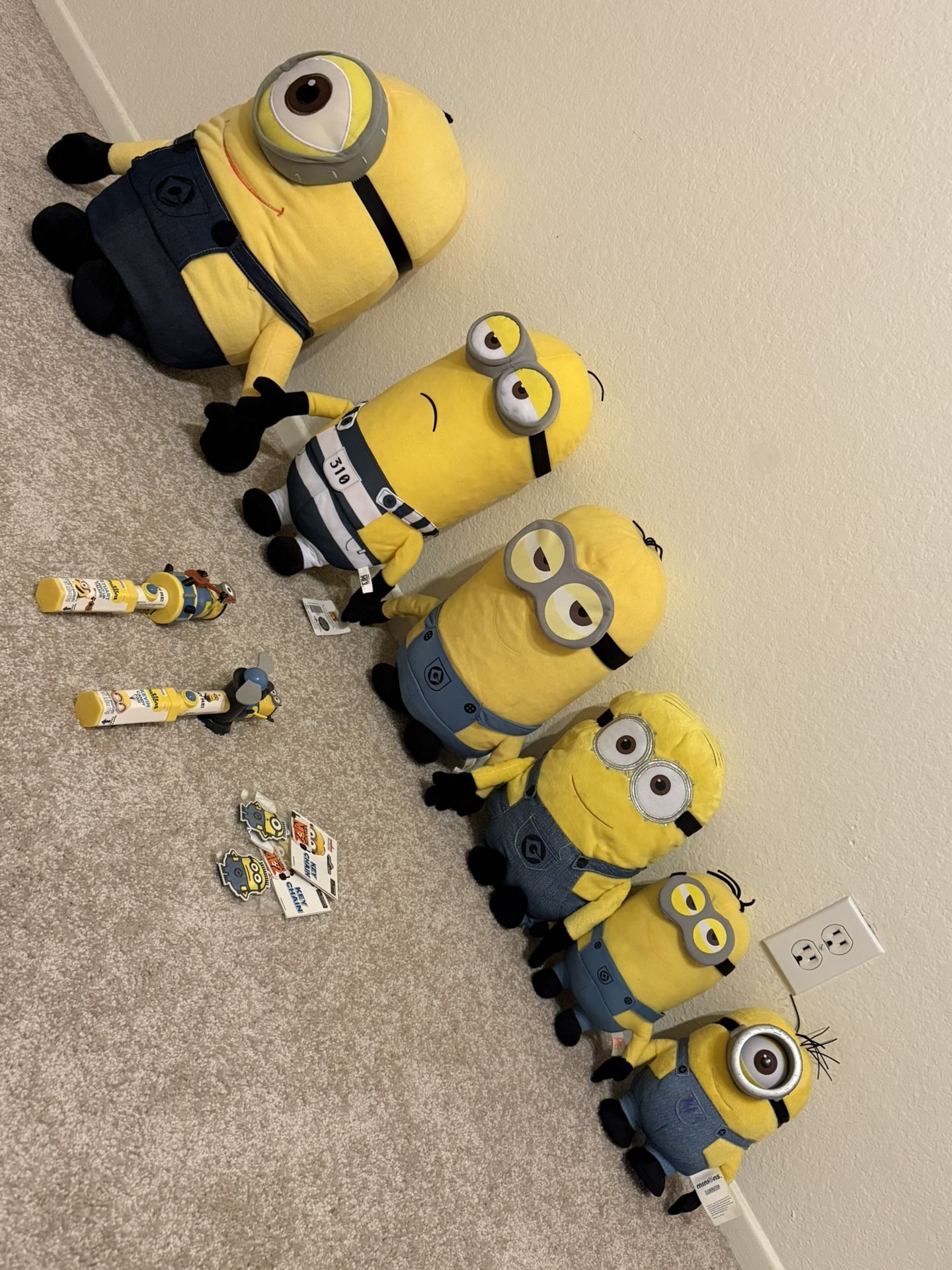 Minion Lot Plush Yellow Stuffed Animals, Keychains, Toys