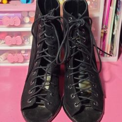Lace Heel Boots
