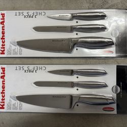 Brand New Kitchenaid 3 Piece Chef Knife Set