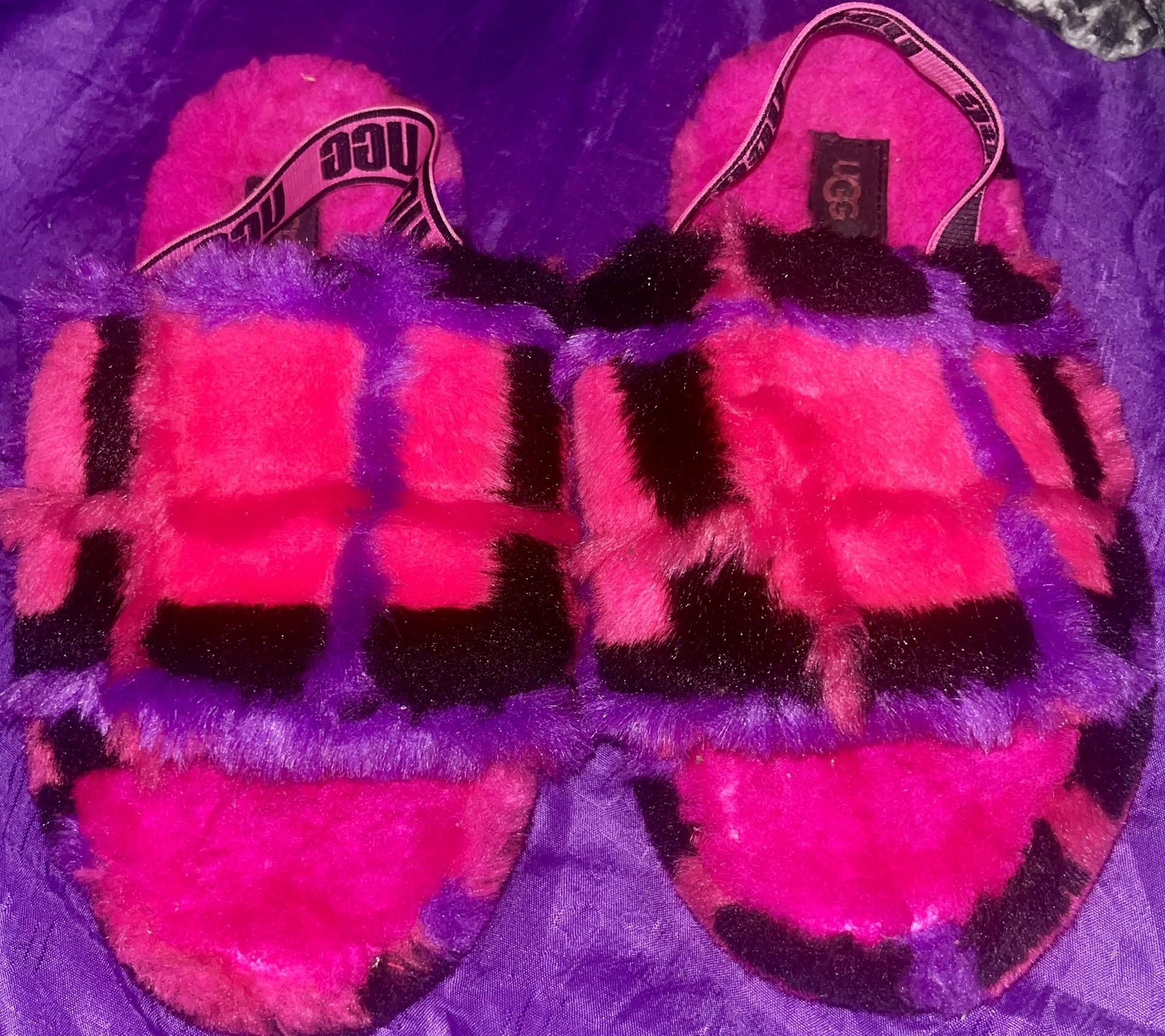 UGG Fluff Yeah Plaid Punk Slide Slipper