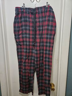 Mens 2XL George Red and Black Plaid Pajama Pants