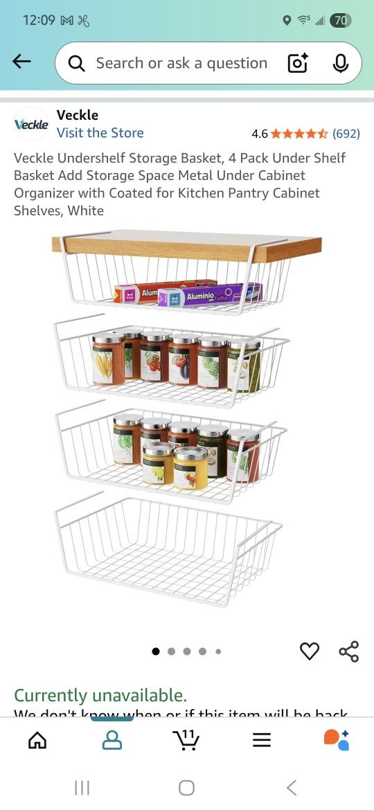 Undershelf Storage Baskets - 4