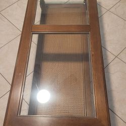 Wood W Glass Top