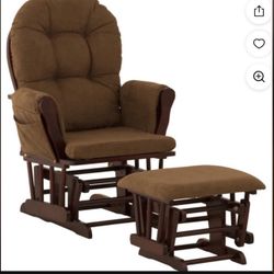 Brown Nursery Rocking Chair With Foot Rest