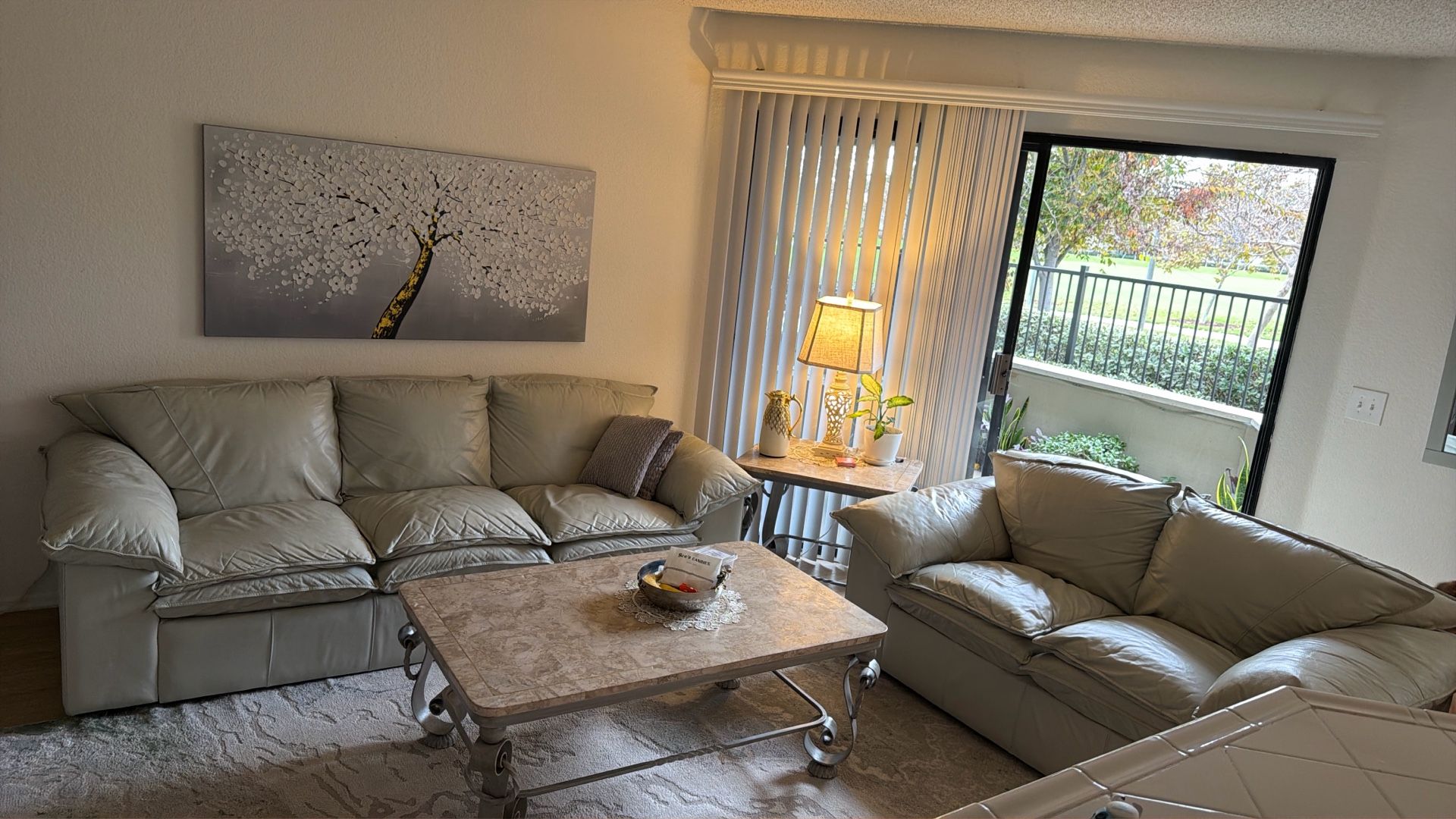 Real Leather Couch Sofa, Love Seat 