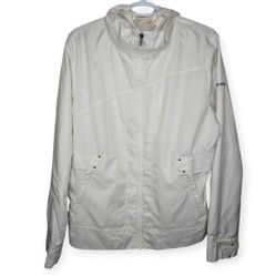 Columbia White Omni Shield Zip Up Hooded Lightweight Rain Jacket