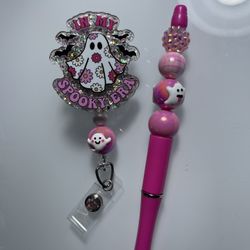 Halloween Badge Holder And Pen