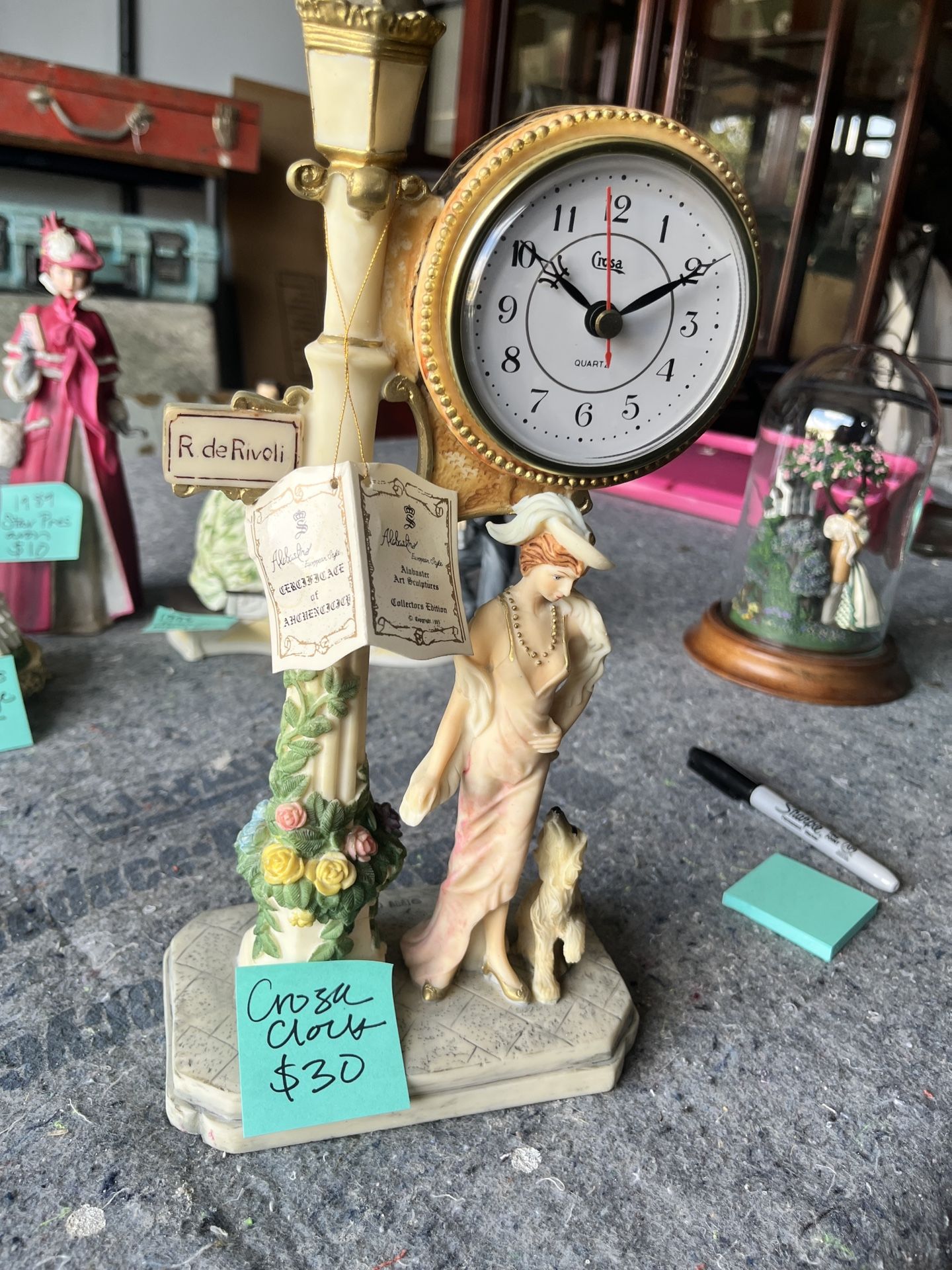 Porcelain Figures & Clock