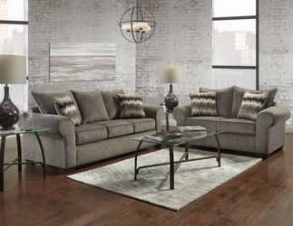 Beautiful grey couch and Loveseat