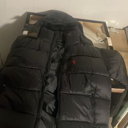 Black and blue  polo coats