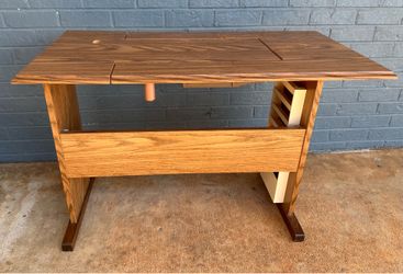 Wooden sewing machine table