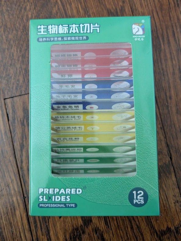 Set Of 12 Prepared Plastic Microscope Slides