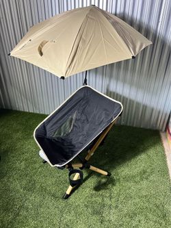 Folding Camping Chair w/ Umbrella+storage- LIKE NEW