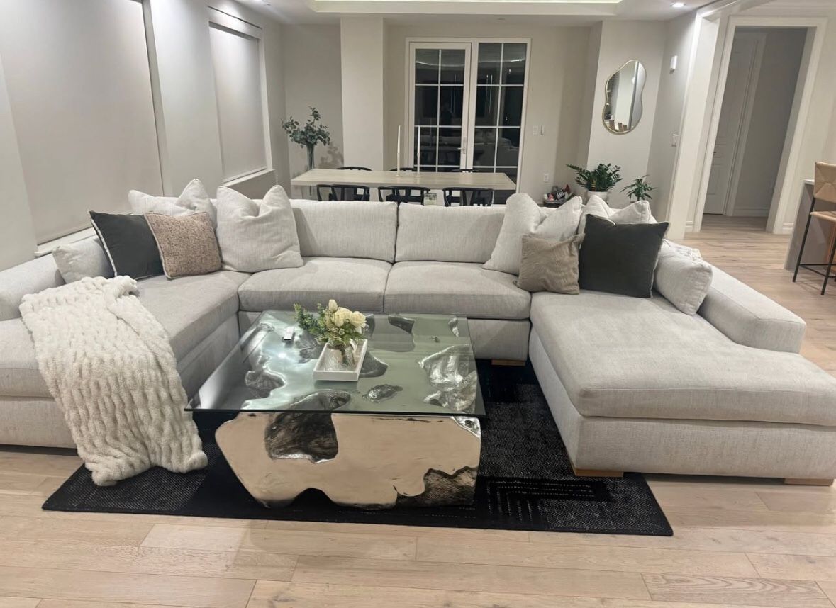 Beige 3 Piece Designer Sectional Couch