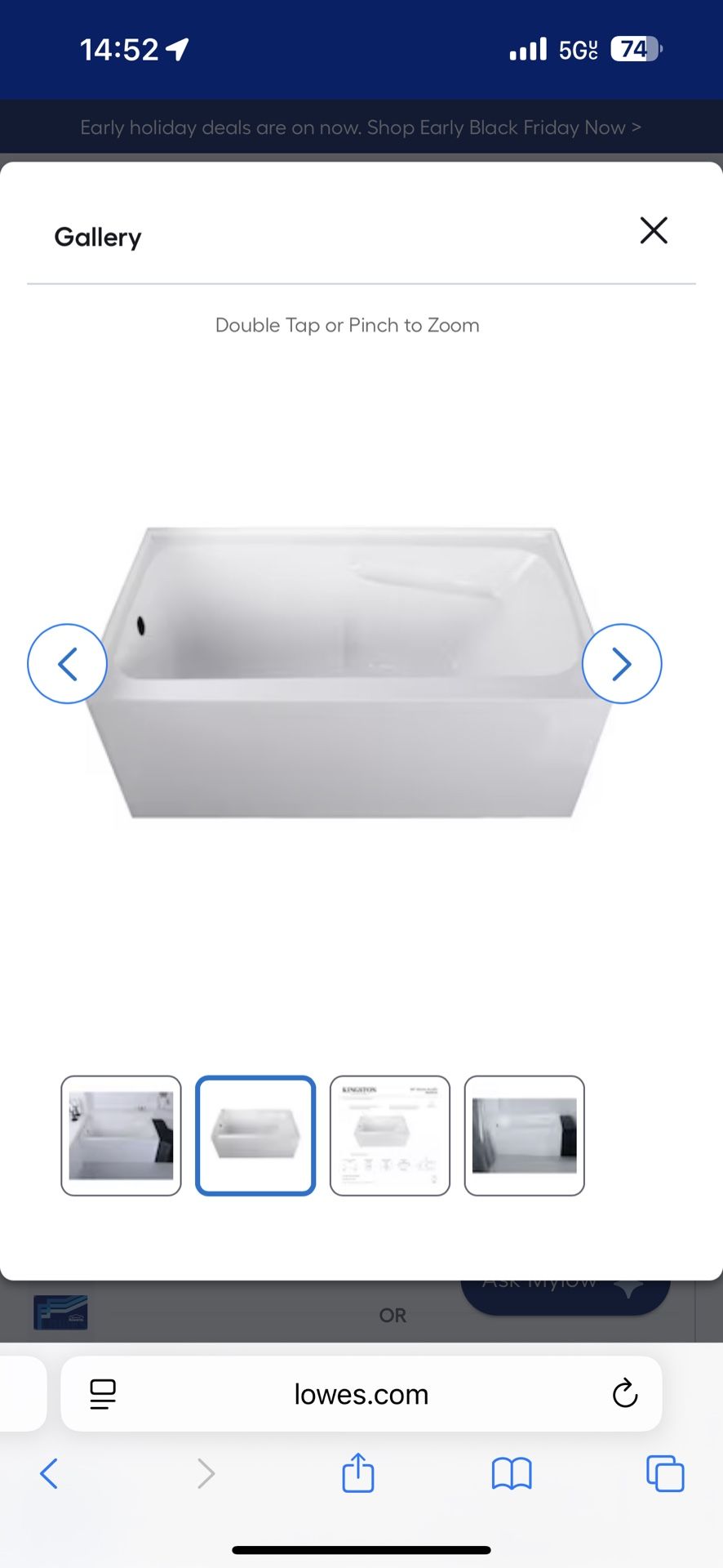 Kingston Brass Aqua Eden 30-in x 54-in White Acrylic Rectangle Alcove Soaking Bathtub ( Left Drain )