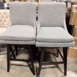 CHITA Set of 2 bar stools, counter height rotating bar stools, ivory fabric $140  