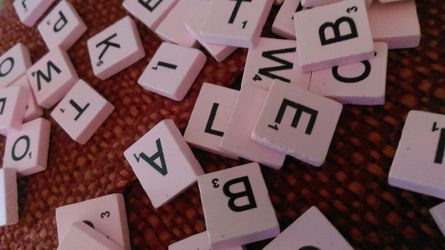 PASTEL PINK SCRABBLE TILES
