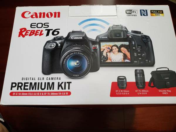 Canon DSLR EOS REBEL T6 with 2 lenses