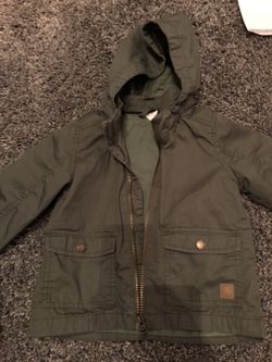 Olive green H&M 9-12 months parka jacket