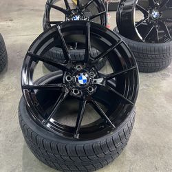 BMW M5 Coupe Style 19” Staggered Gloss Black Wheels Amd Tires 235/35R19 265/30R19, WE FINANCE 