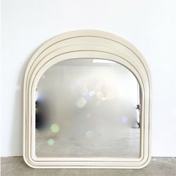 1970s Laminate Mirror With Brass Trim