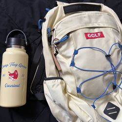 Camp Flog Gnaw backpack and bottle