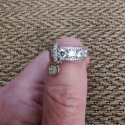 STERLING SILVER, CZ RING.  SIZE 6.5 NEW. PICKUP ONLY.