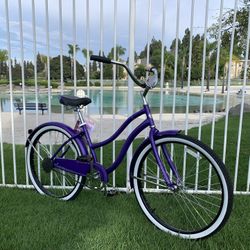 New Beautiful Purple  🌸 Ladies Beach Cruiser Bike Bicycle Standard Adult Size 26” Tires  Father’s Day 