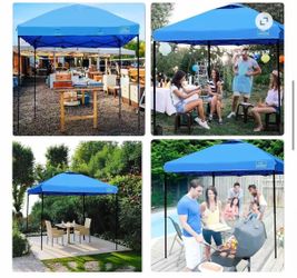 10x10 Pop Up Commercial Canopy Tent - Waterproof & Portable Outdoor Shade with Adjustable Legs, Air Vent, Carry Bag & Sandbags (Light Blue)