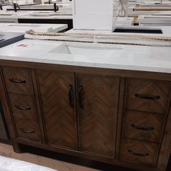 48in Bathroom Vanity With Quartz Top And Sink Included 