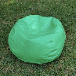 GREEN VINYL BEAN BAG CHAIR