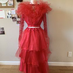 Hand Crafted Red Dress Recreation Of Lydia’s Dress