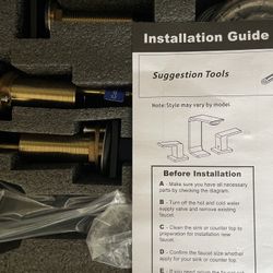 Bathroom Sink Faucets 3 Hole, Matte Black Bathroom Faucets 8 Inch, Bathroom Faucet with Pop Up Drain and Hose Widespread Modern RV