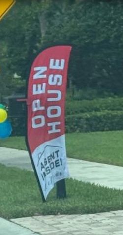 Open house flag sign beautiful and large