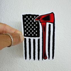 Firefighter Sticker Fire Department Decal Car Bumper FD First Responder Flag Axe