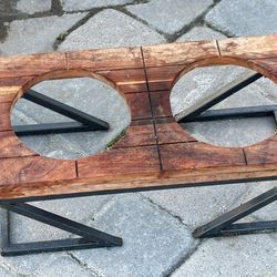 Rustic Wood & Metal Double Plant Stand – Only $12 (Save Big!)