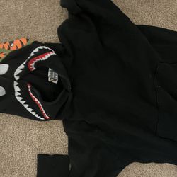 BAPE Shark Emblem Pullover Hoodie Black