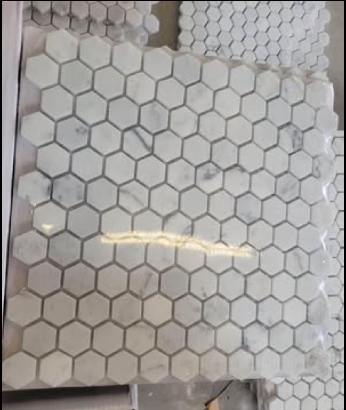 Carrera Marble 1" Hex Mosaic