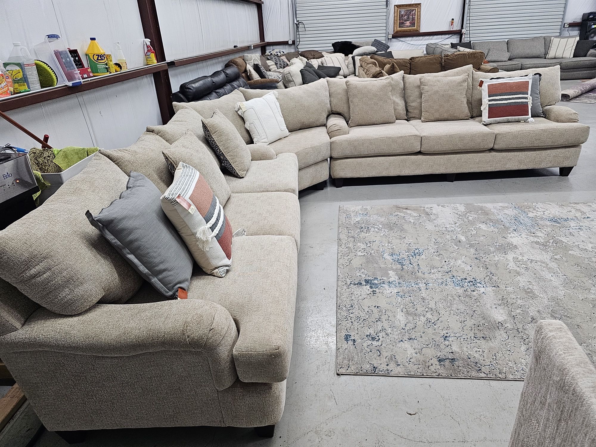 Oversized Beige Sectional Couch For Sale With 🚚 SAME DAY DELIVERY 🚚  