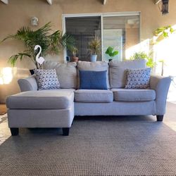 Light Gray Ashley Furniture L-Shape Chaise Sofa