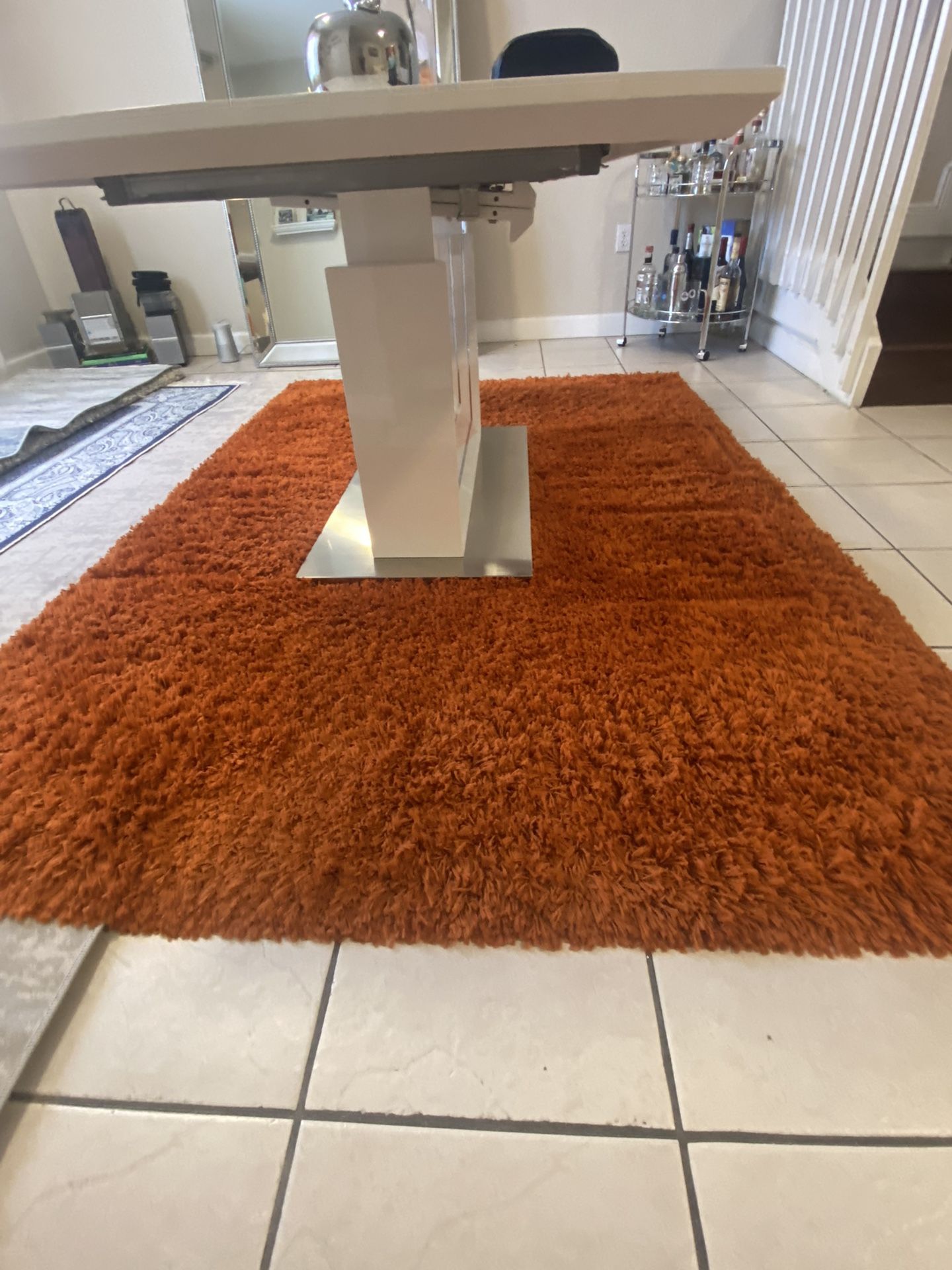 ORANGE LIVING ROOM SUPER SOFT SHAGGY CARPET