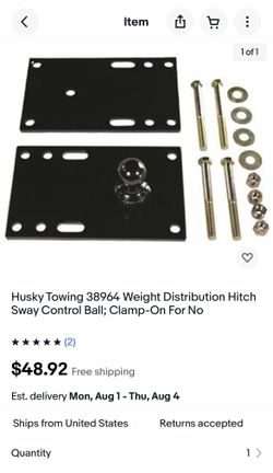 Husky Towing Weight Distribution Hitch Black Sway Control