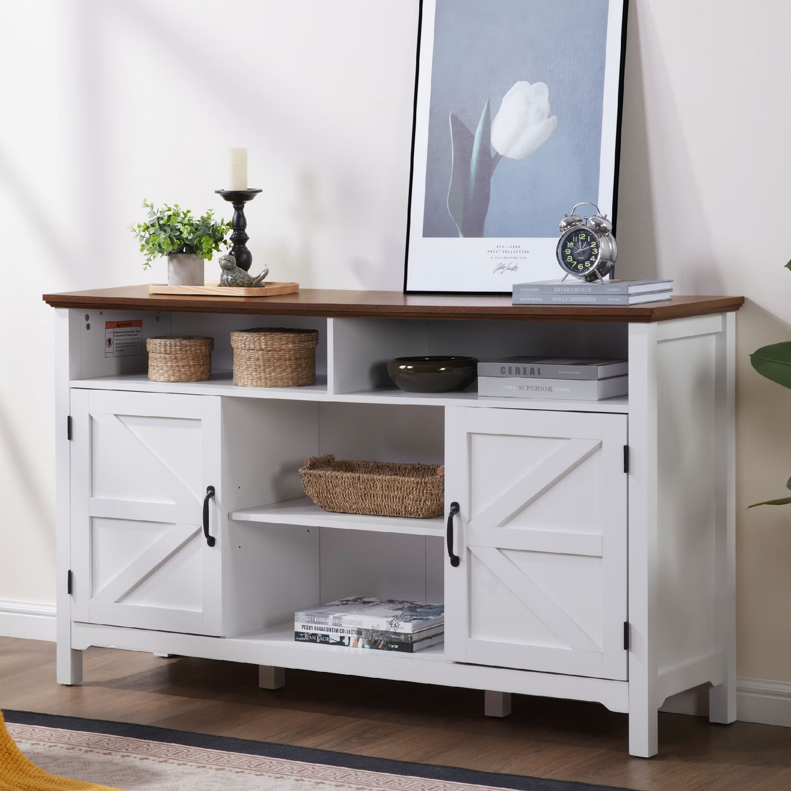 Trieste Modern Farmhouse TV Stand with Storage Cabinets | Free Shipping | Shop Homycasa.com