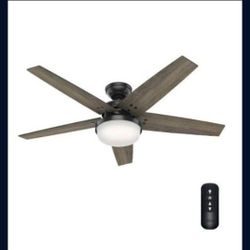 Brenham 52 in. LED Indoor Matte Black Ceiling Fan with Light and Remote Control