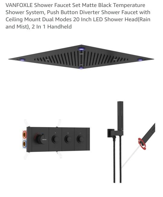 20inch Rainfall Shower System