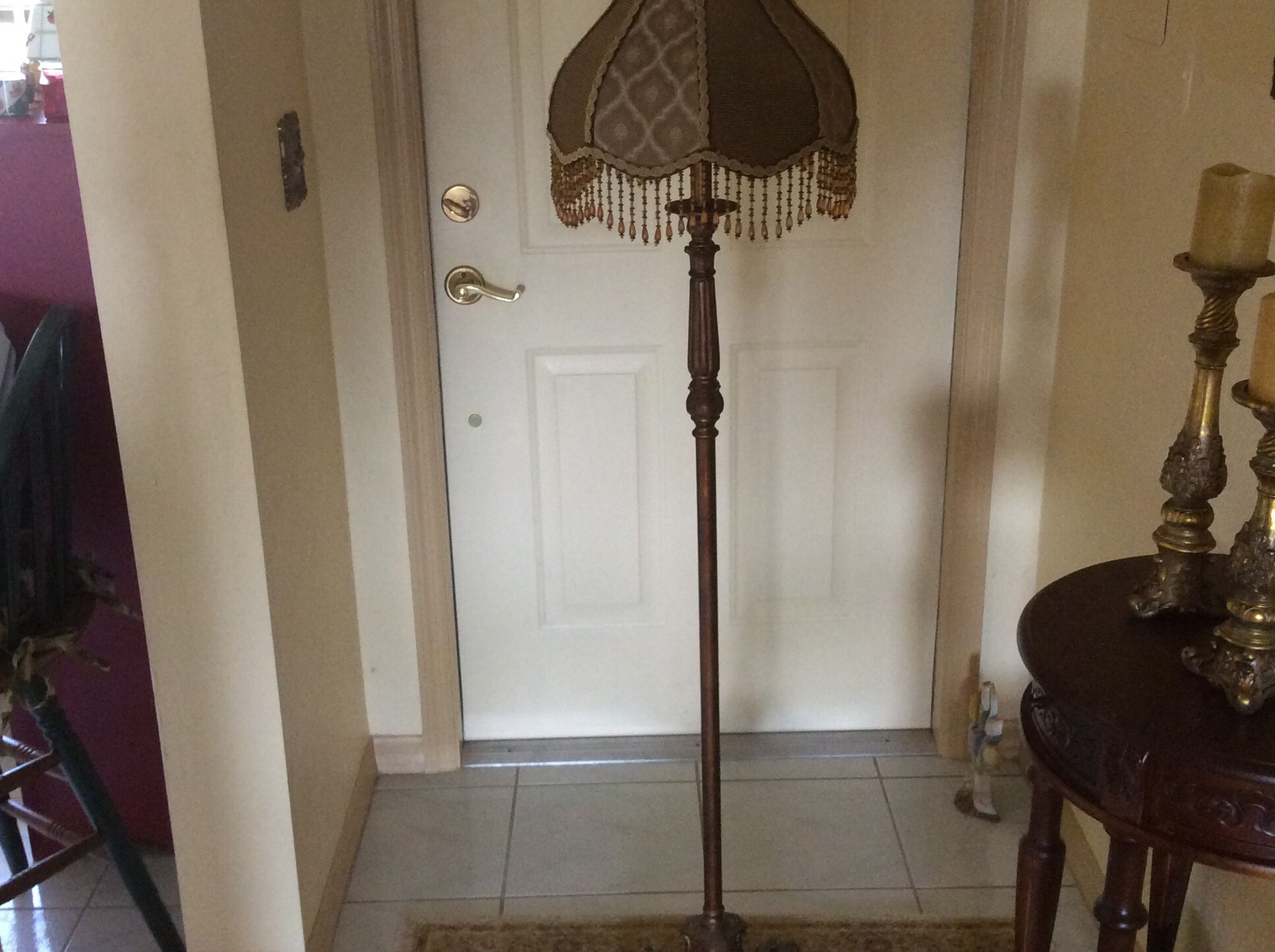 5ft Floor Lamp Win Fabric Lamp Shade And Beaded Tassels