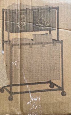 Rolling Storage Cart with Hanging Organizer