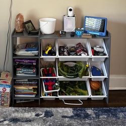 Kids toy organizer With bookshelf- Like new