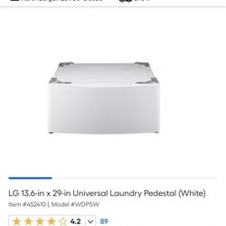 Two (2) LG 13.6-in x 29-in Universal Laundry Pedestal (White) Item #452410 | Model #WDP5W-$150 or BO